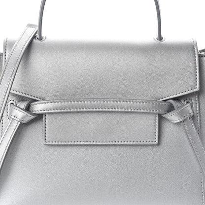 Celine Laminated Calfskin Nano Belt Bag Silver 7 of 9