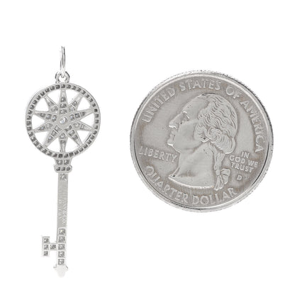 Tiffany Platinum Diamond Star Key Pendant 2 of 4