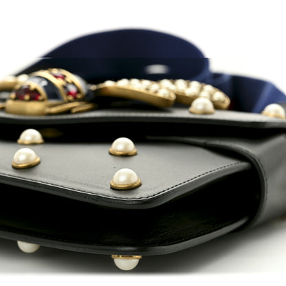Gucci Nappa Pearl Studded Mini Queen Margaret Broadway Shoulder Bag Black 10 of 10