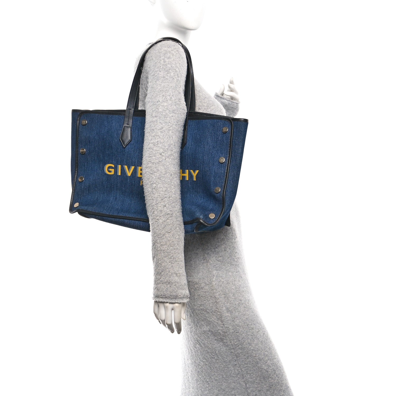 Givenchy Denim Medium Logo Bond Shopper Tote Blue 2 of 10