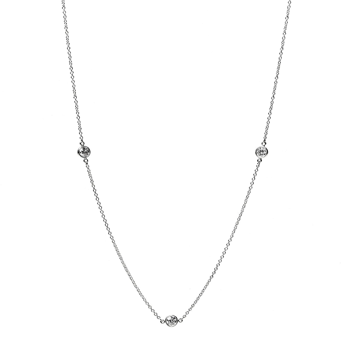 Platinum Elsa Peretti Diamonds by the Yard 5 Station Necklace