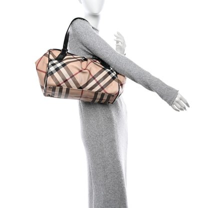 Burberry Patent Trim Supernova Check Medium Melbury Tote Black 2 of 15