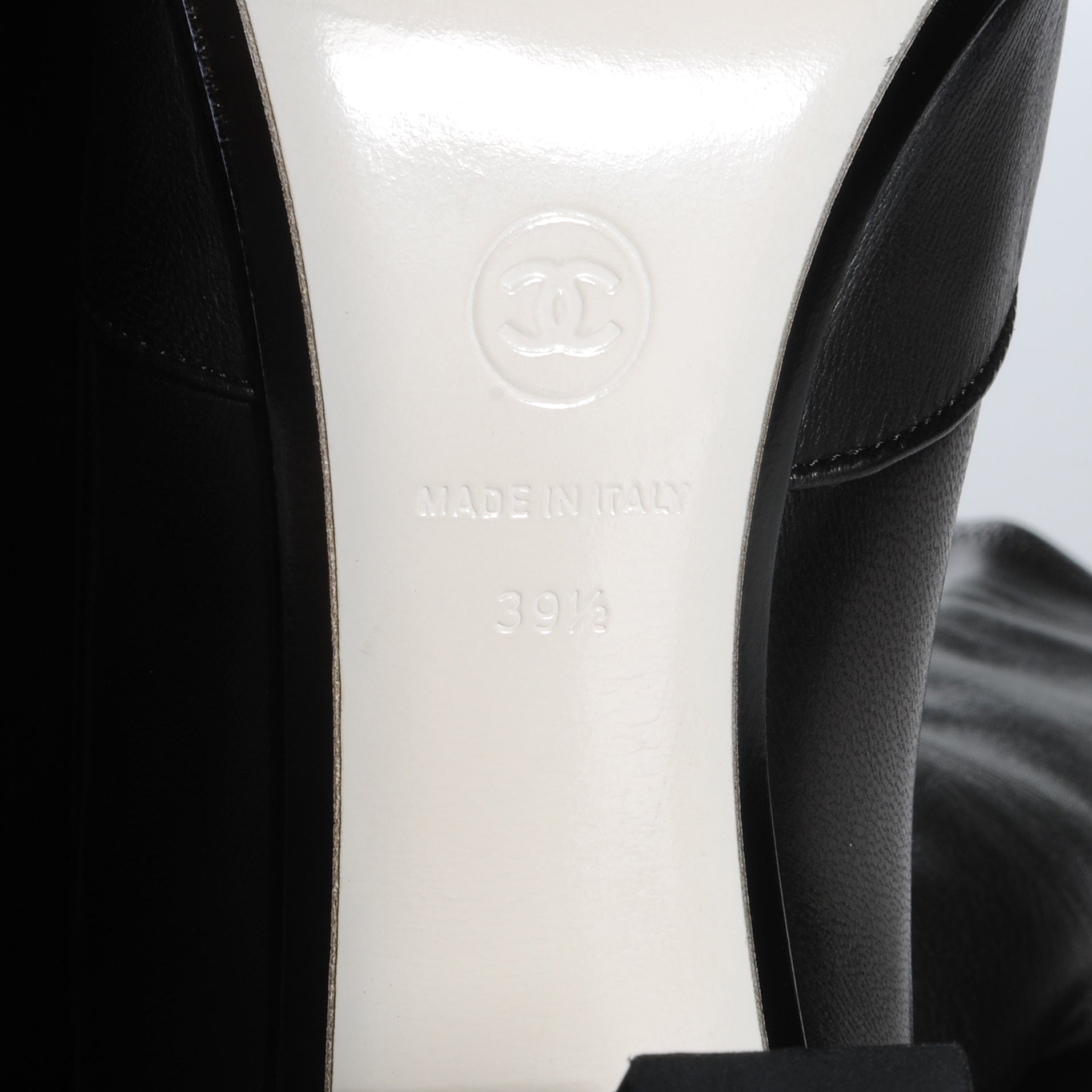 Chanel Leather Equestrian Tall Boots 39.5 Black 7 of 8