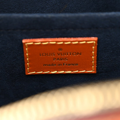 Louis Vuitton Calfskin Reverse Monogram Valisette PM Navy Caramel 3 of 9