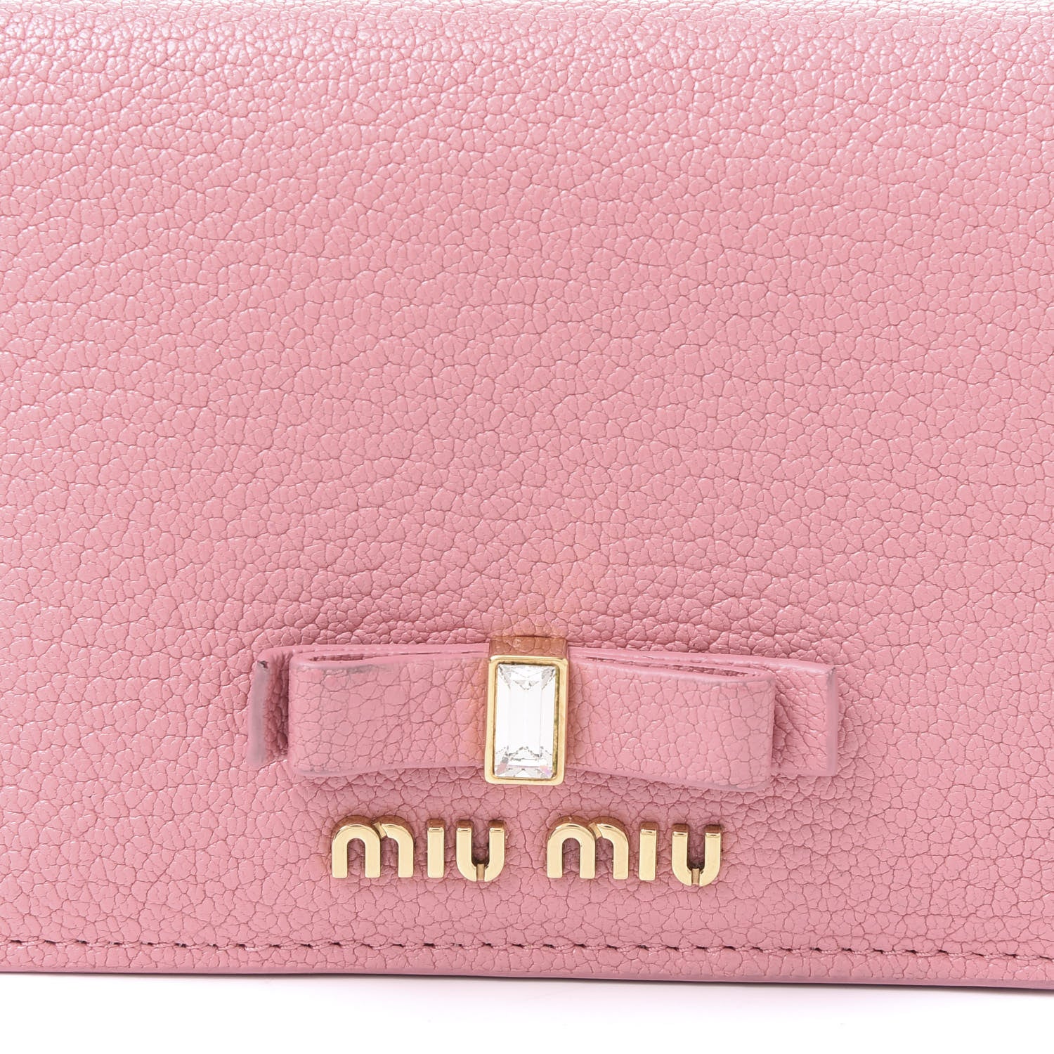 Miu Miu Goatskin Madras Flap Wallet Rosa 6 of 8