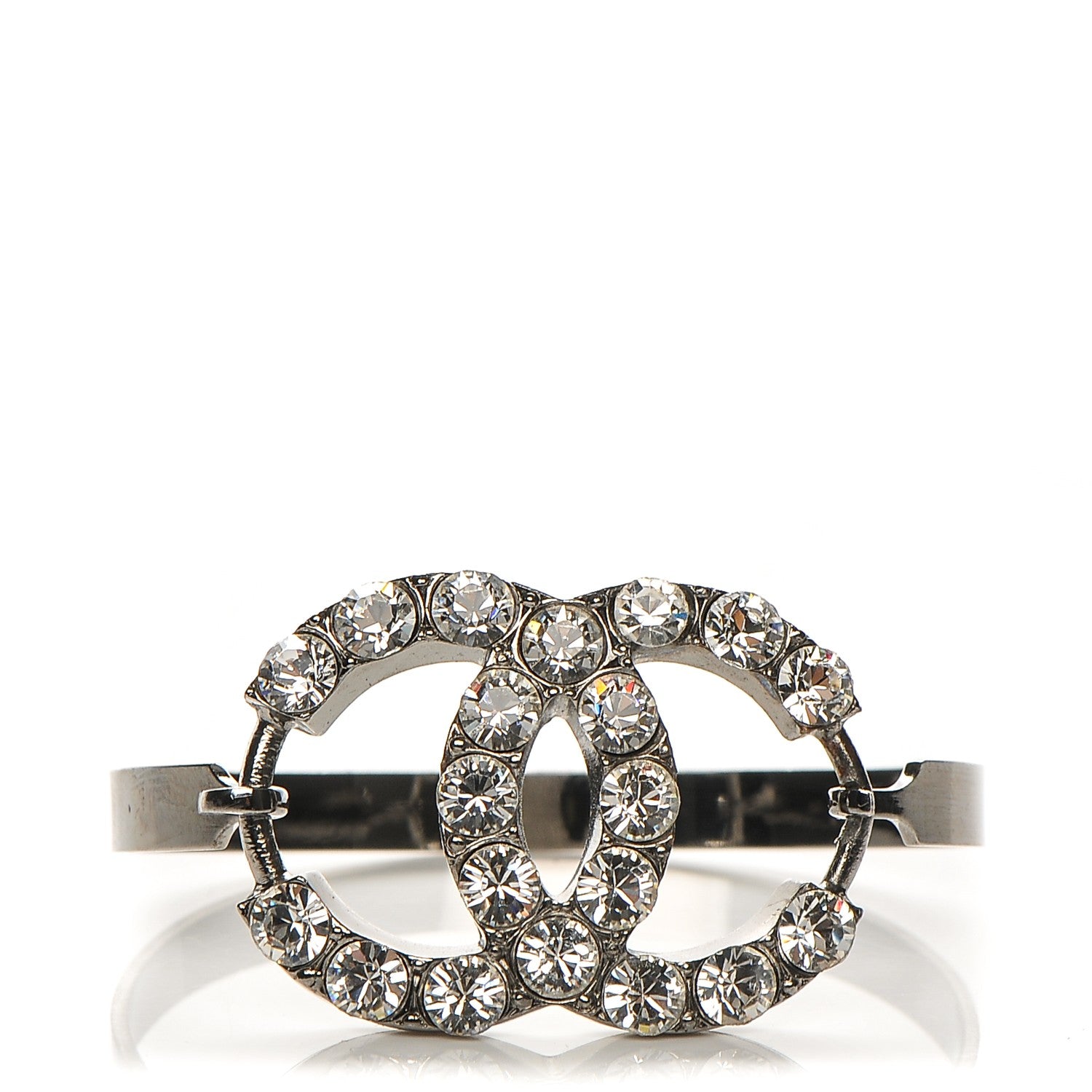 Chanel Crystal CC Bracelet Silver 1 of 5
