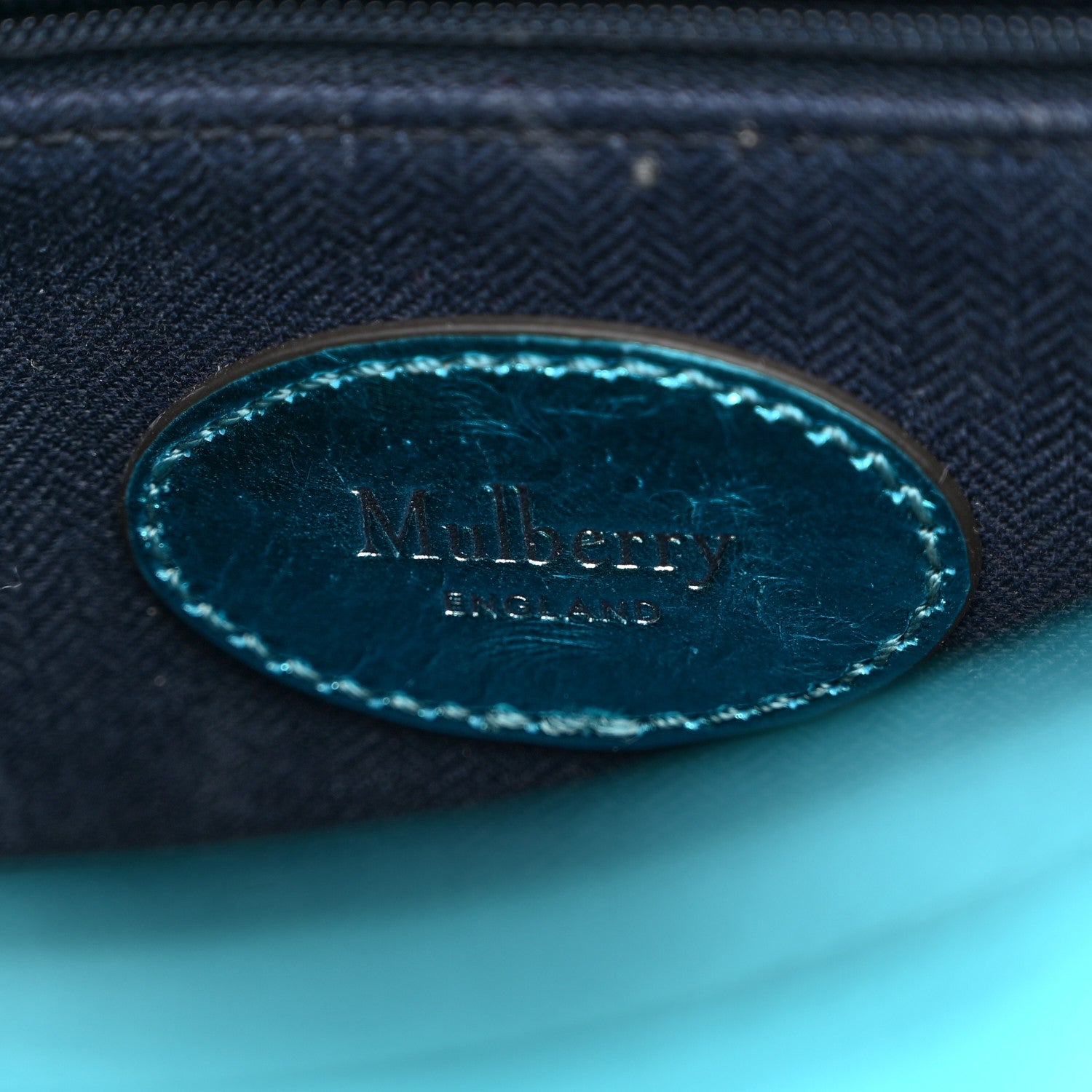 Mulberry Metallic Crinkled Calfskin Mini Alexa Portobello Blue 6 of 13