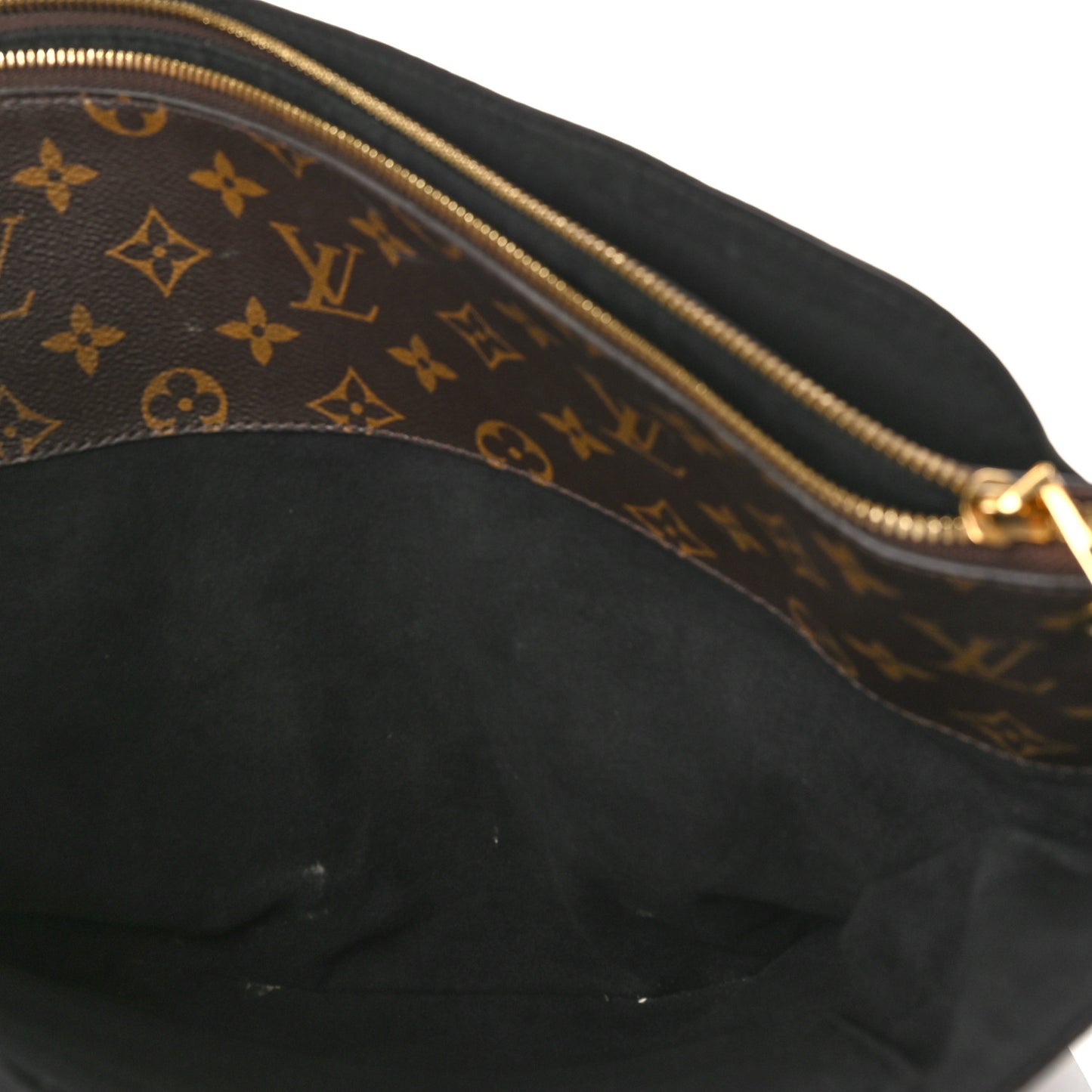 Monogram Flower Zipped Tote MM Black