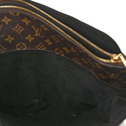 Louis Vuitton Monogram Flower Zipped Tote MM Black 5 of 10