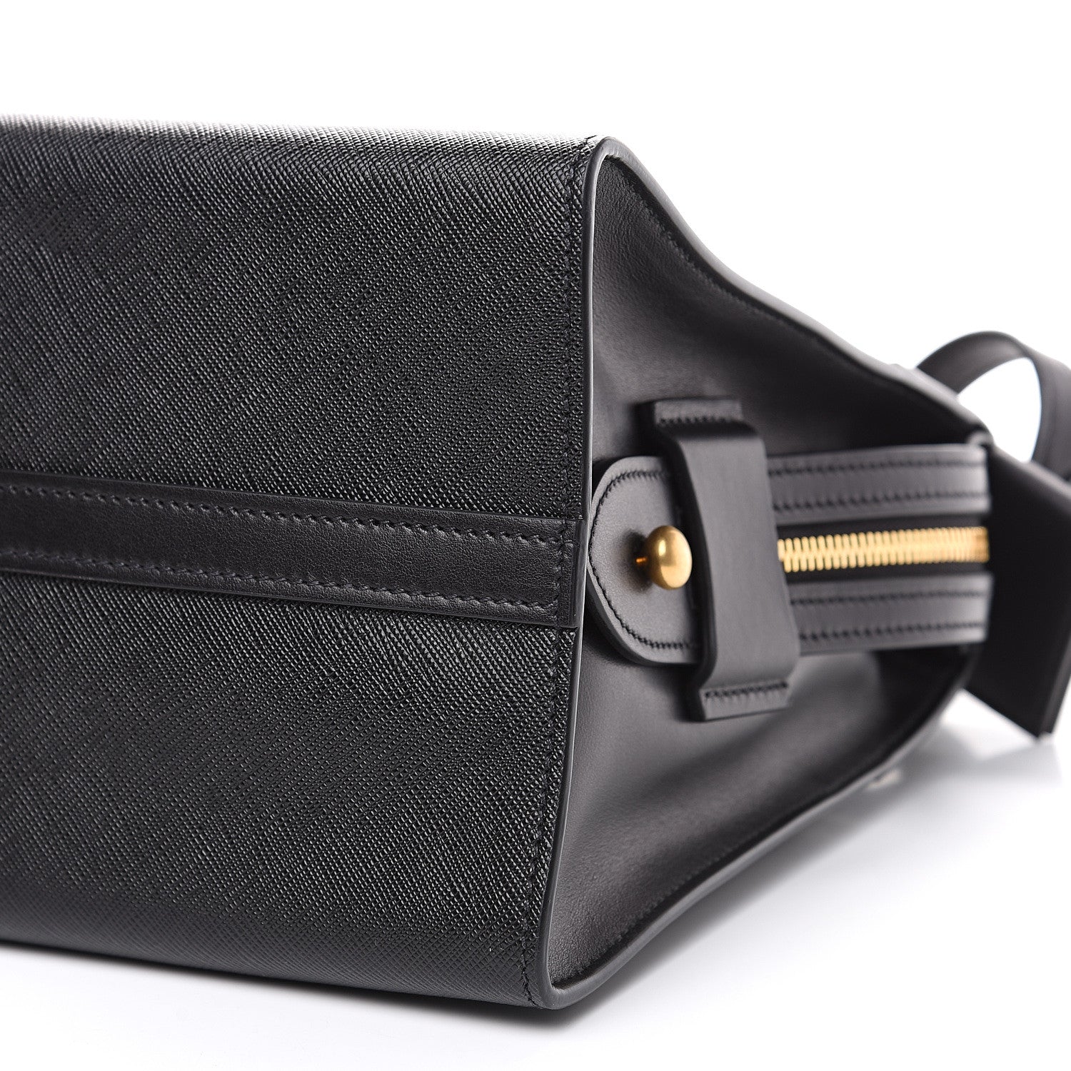 Prada Saffiano City Calfskin Medium Esplanade Tote Black 8 of 8