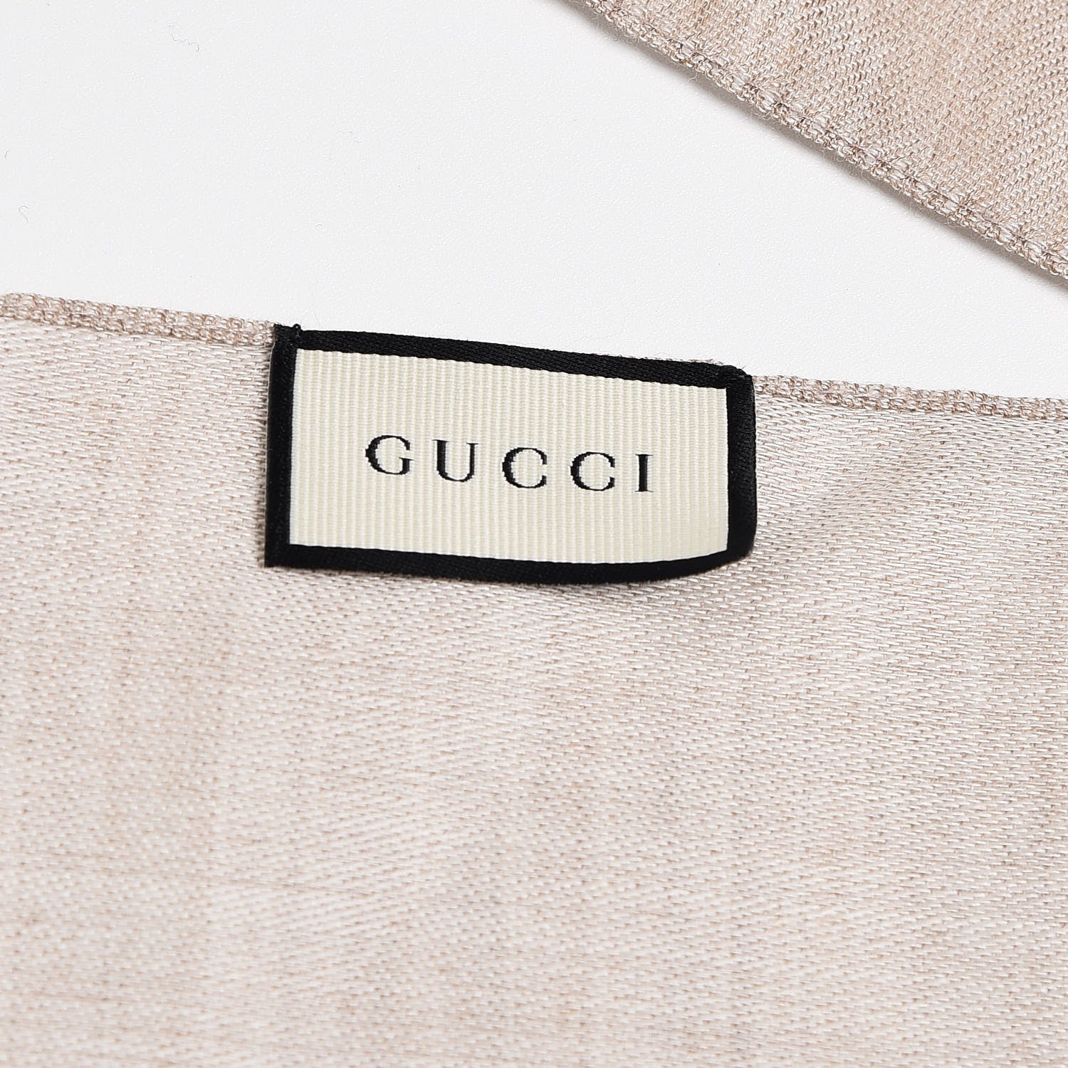 Gucci Wool Silk GG Monogram GGNat Scarf Sand 4 of 5