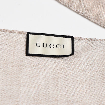 Gucci Wool Silk GG Monogram GGNat Scarf Sand 4 of 5