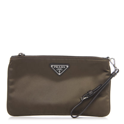 Prada Tessuto Nylon Saffiano Wristlet Bruciato 1 of 5