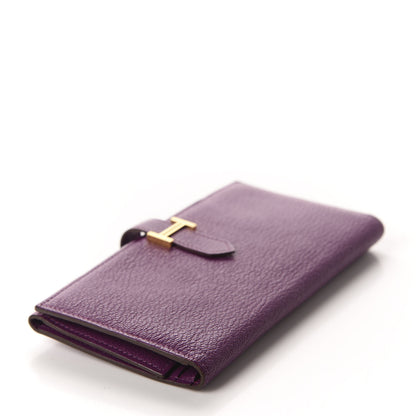Hermes Chevre Mysore Tri-Fold Bearn Wallet Anemone 4 of 7