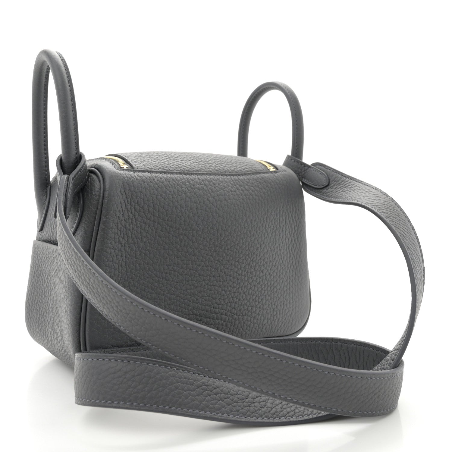 Hermes Taurillon Clemence Mini Lindy 20 Ardoise 3 of 11