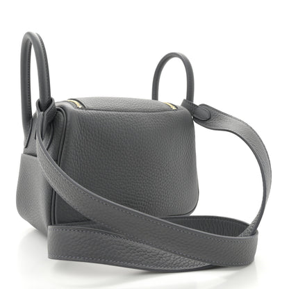Hermes Taurillon Clemence Mini Lindy 20 Ardoise 3 of 11