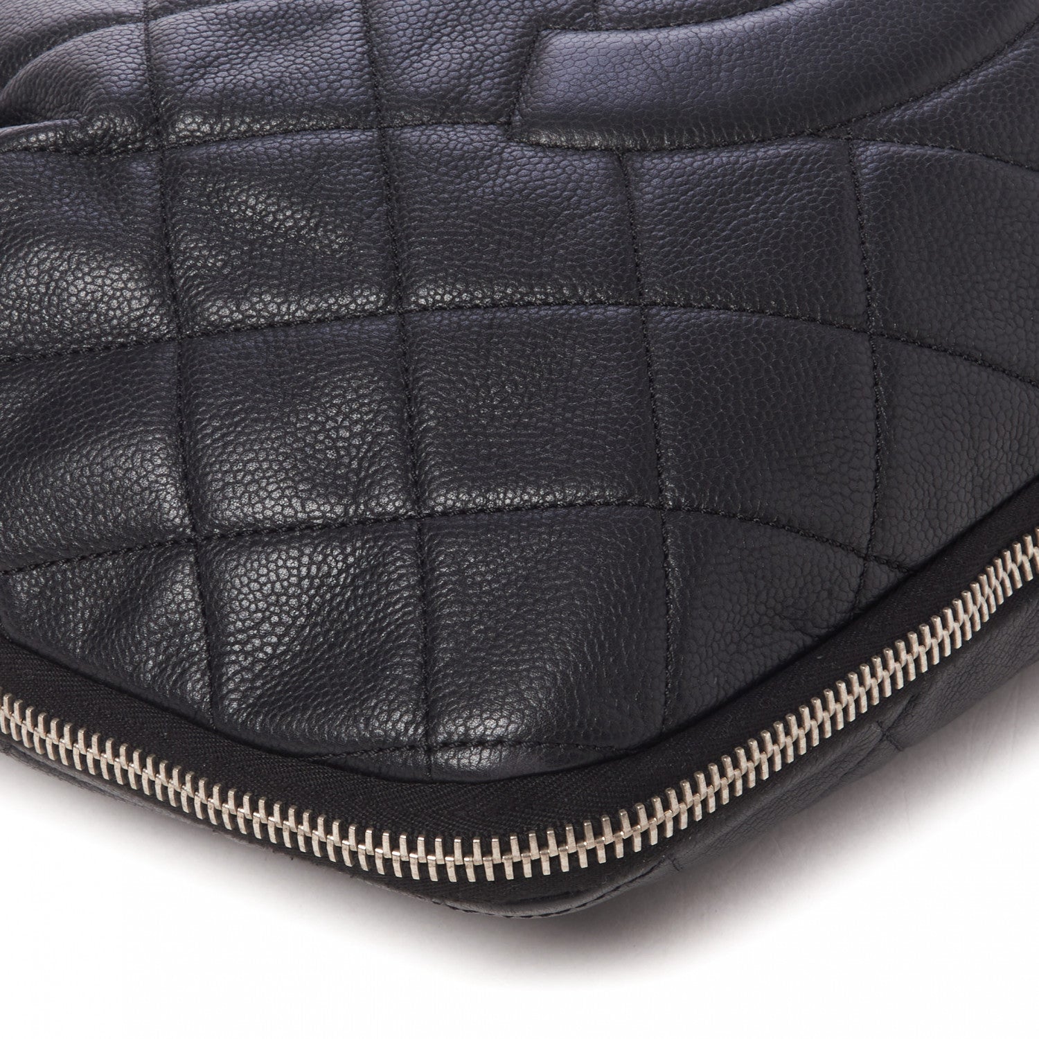 Chanel Caviar Expandable Zip Shoulder Bag Black 6 of 10