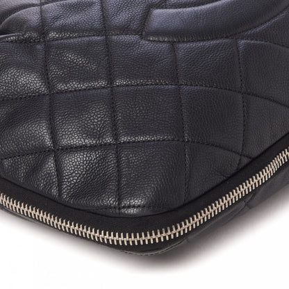 Chanel Caviar Expandable Zip Shoulder Bag Black 6 of 10
