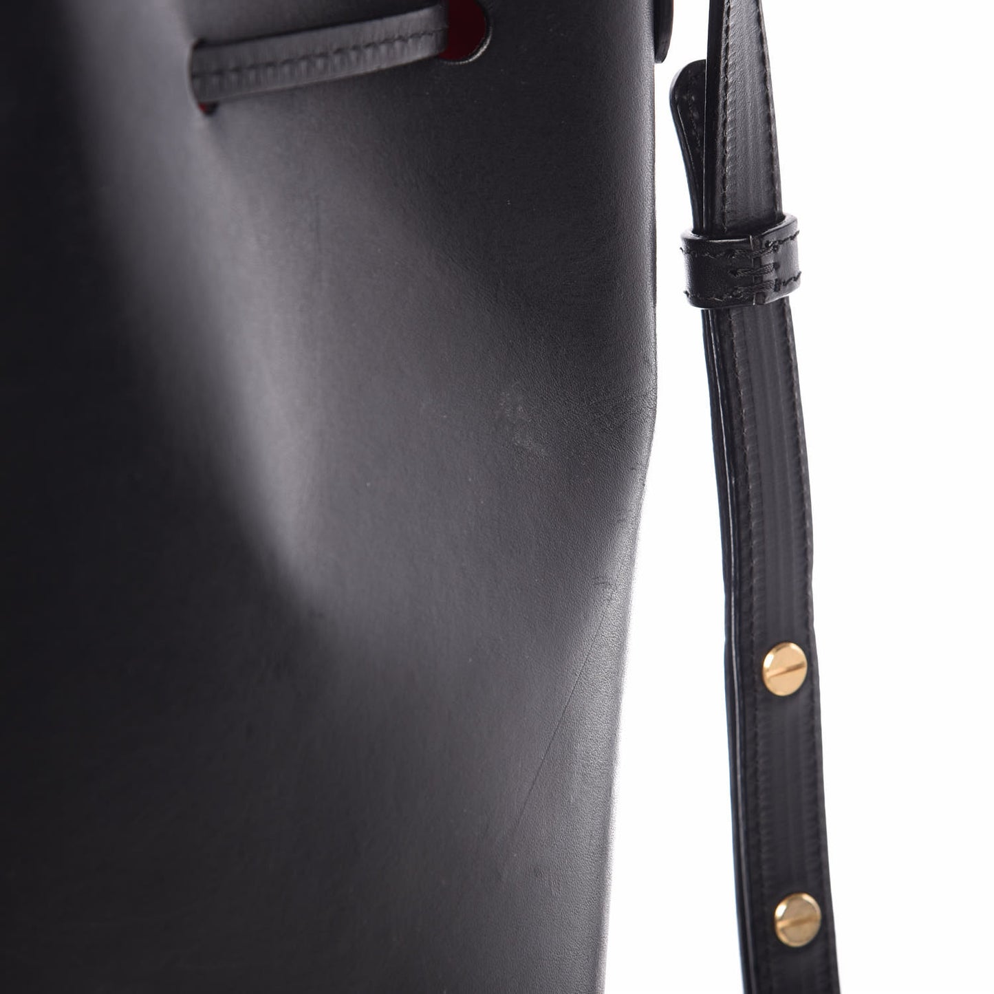 Vegetable Tanned Calfskin Bucket Bag Black Flamma
