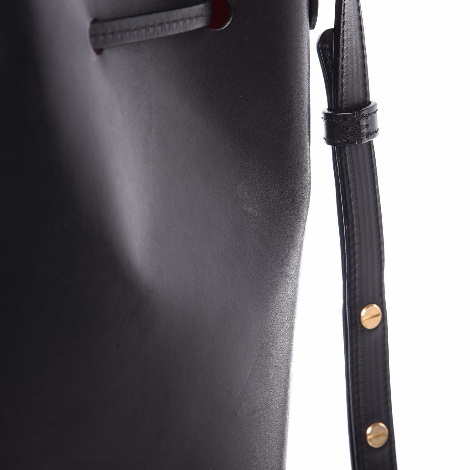 Mansur Gavriel Vegetable Tanned Calfskin Bucket Bag Black Flamma 15 of 20