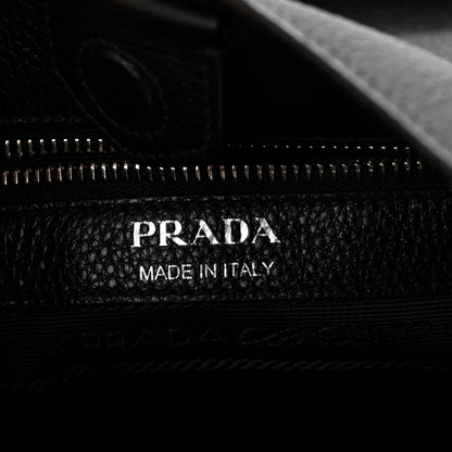 Prada Vitello Daino Soft Hobo Messenger Bag Black 6 of 11