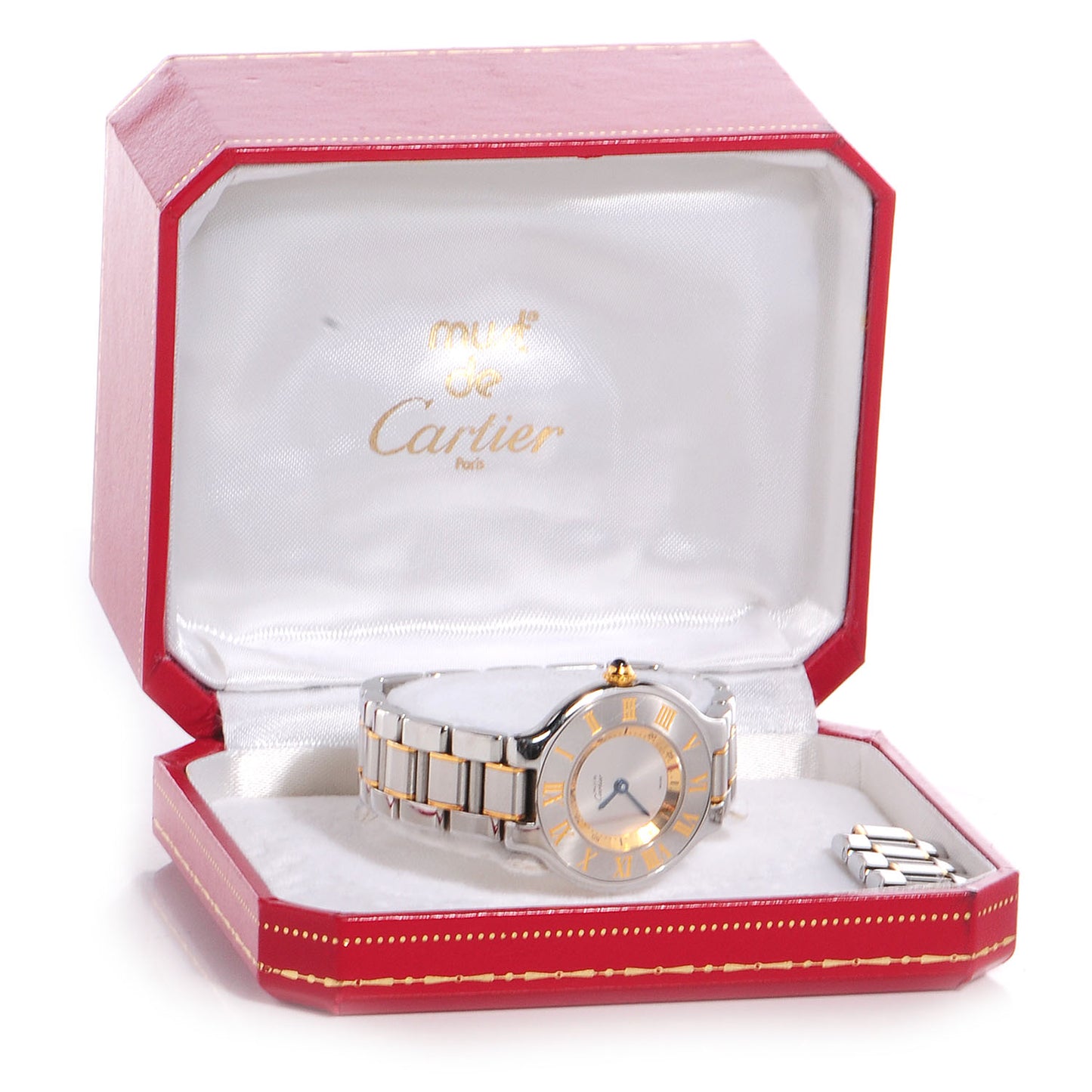 Stainless Steel 18K Yellow Gold 28mm Must De 21 Quartz Watch