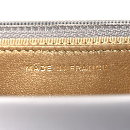 Chanel Lambskin Quilted CC Pearl Crush Wallet on Chain WOC Grey 7 of 11