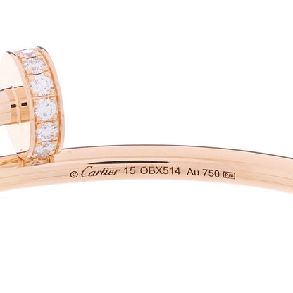 Cartier 18K Pink Gold Diamond Small Juste Un Clou Bracelet 15 2 of 4
