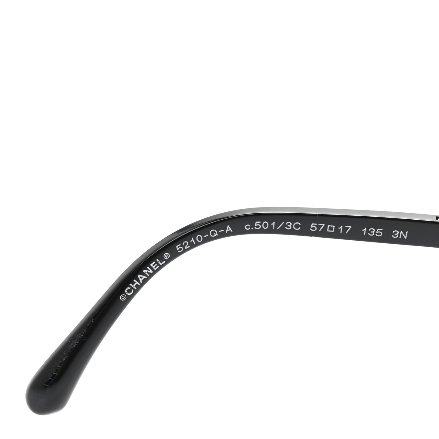 Acetate Metal Lambskin Square Chain Sunglasses 5210-Q-A Black