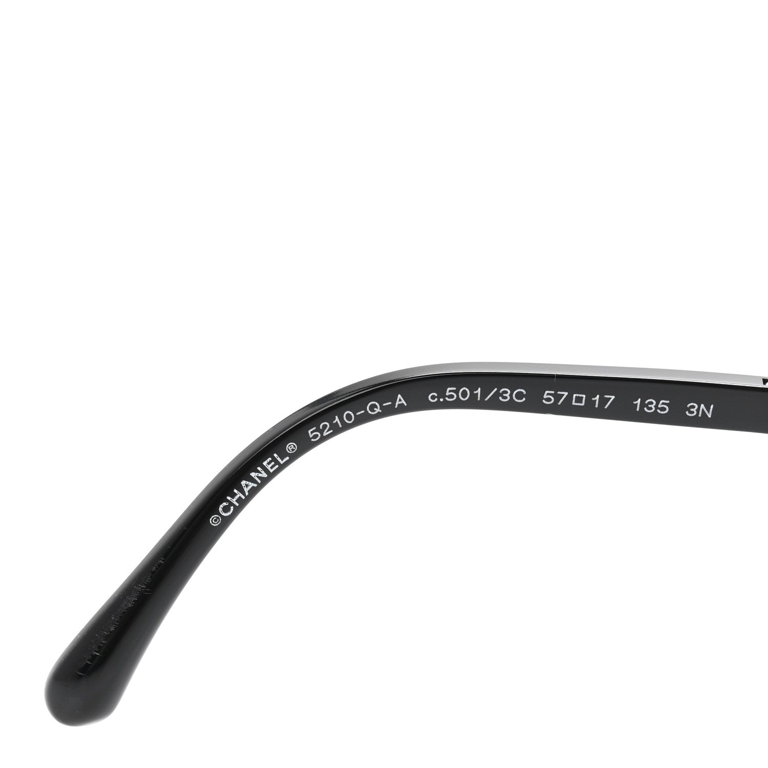 Chanel Acetate Metal Lambskin Square Chain Sunglasses 5210-Q-A Black 5 of 8