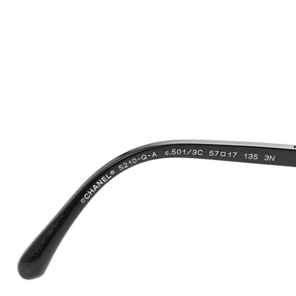 Chanel Acetate Metal Lambskin Square Chain Sunglasses 5210-Q-A Black 5 of 8