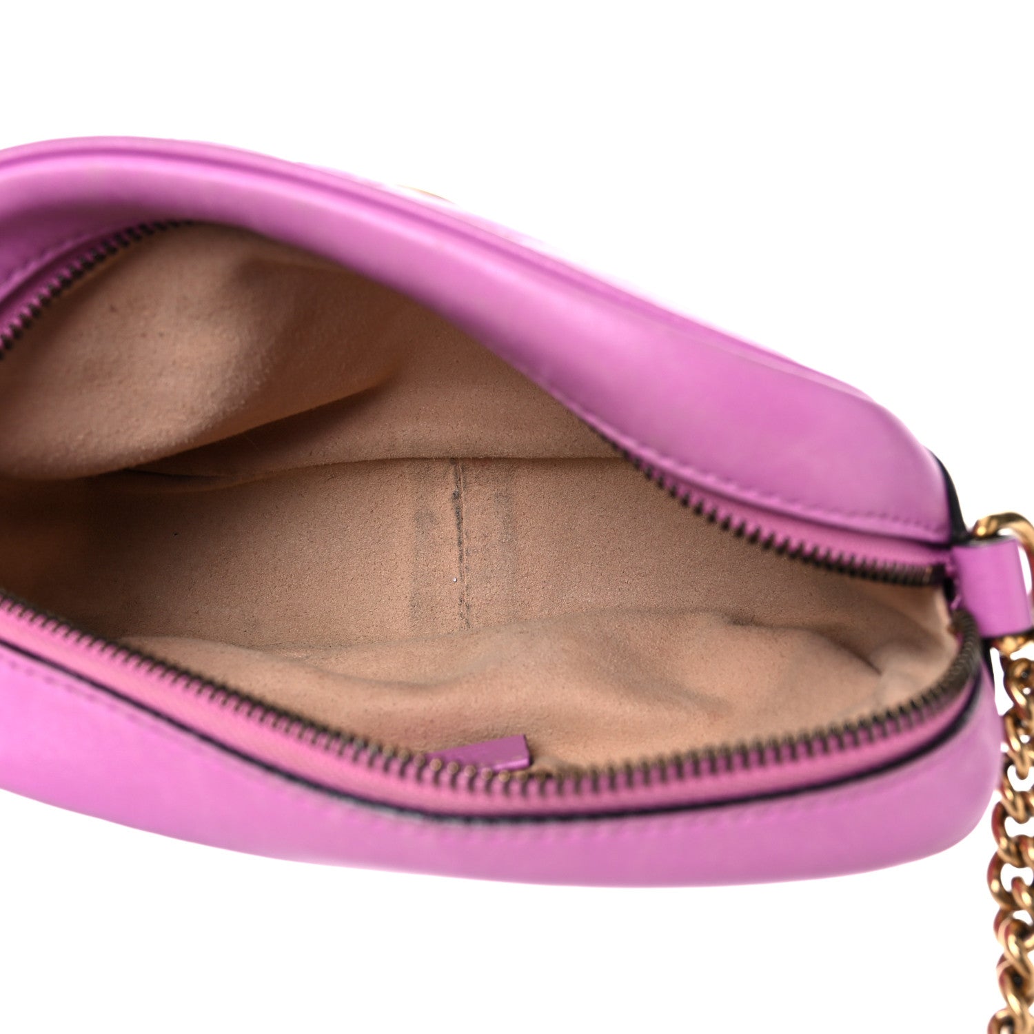 Gucci Calfskin Matelasse Mini GG Marmont Chain Shoulder Bag Candy Mousse 5 of 23