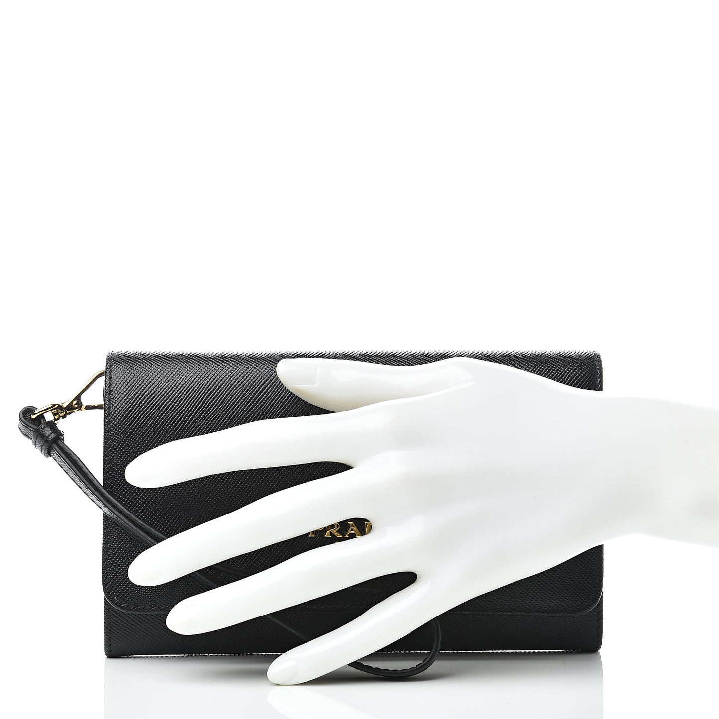 Saffiano Metal Wristlet Black