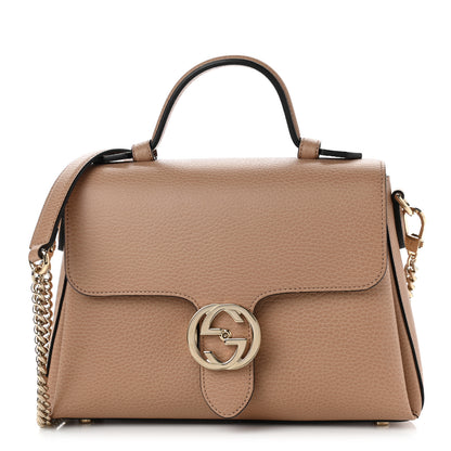 Gucci Dollar Calfskin Interlocking G Top Handle Shoulder Bag Camelia 1 of 11
