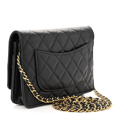 Chanel Lambskin Quilted Enamel Coco Casino Wallet On Chain WOC Black 3 of 14