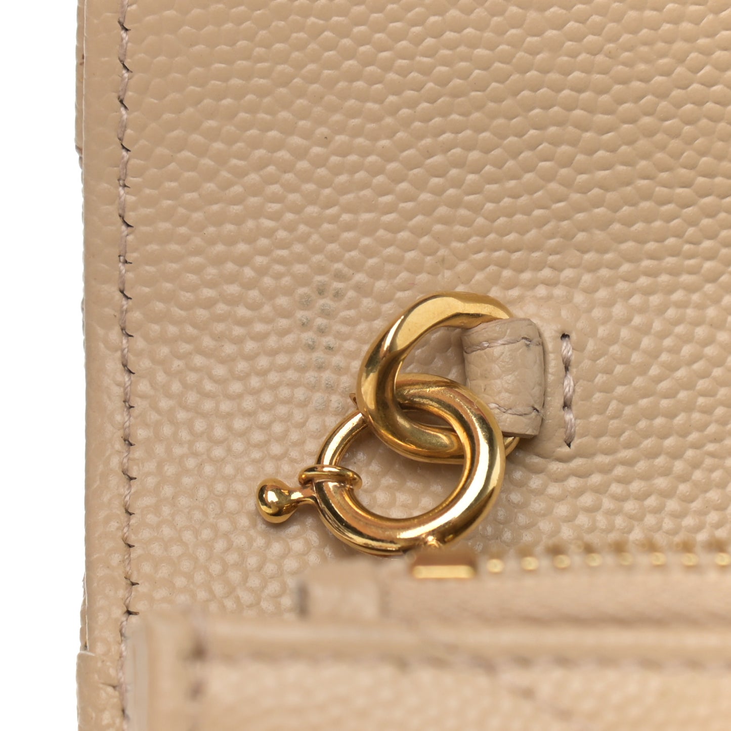 Grain De Poudre Matelasse Chevron Monogram Envelope Chain Wallet Dark Beige