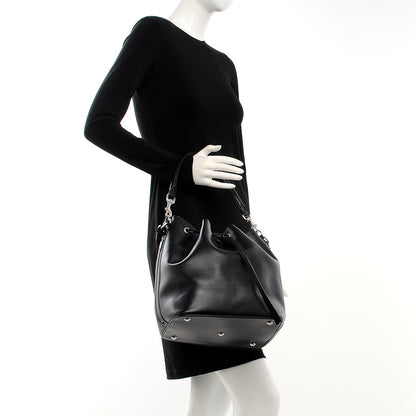 Saint Laurent Calfskin Studded Medium Emmanuelle Bucket Bag Black 3 of 9