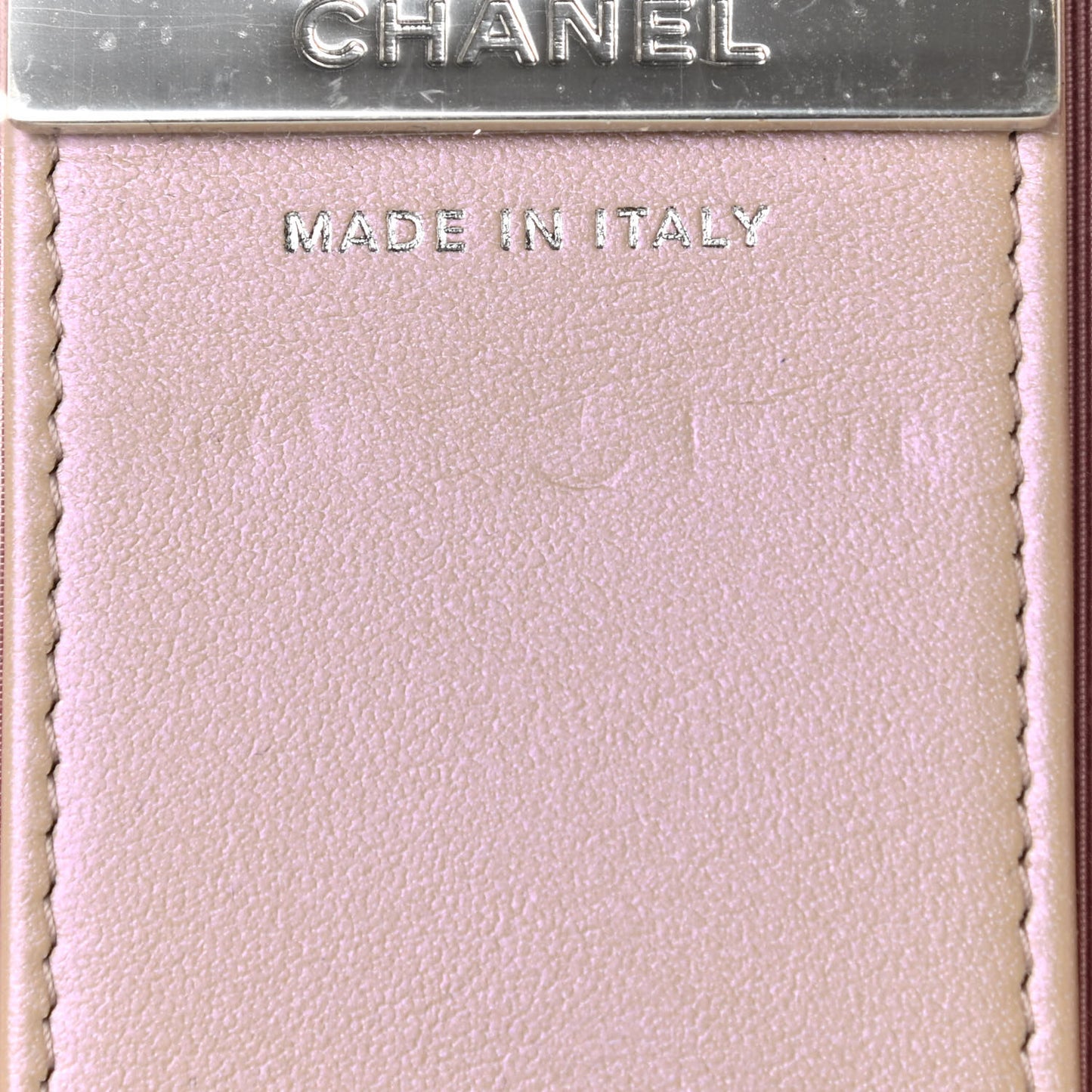 Iridescent Calfskin Quilted Classic 4 Key Holder Wallet Pink