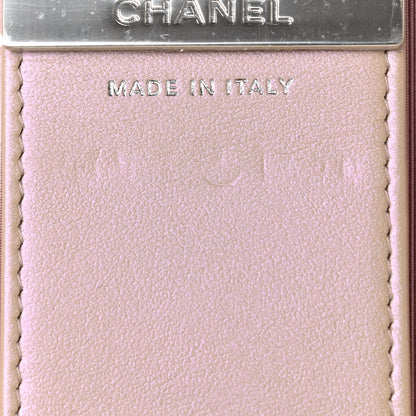 Chanel Iridescent Calfskin Quilted Classic 4 Key Holder Wallet Pink 9 of 10