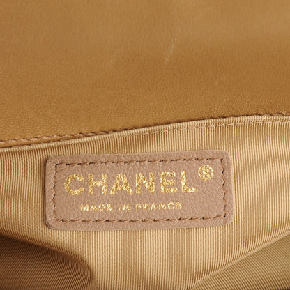 Chanel Iridescent Glazed Calfskin Quilted New Medium Boy Flap Dark Beige 6 of 7