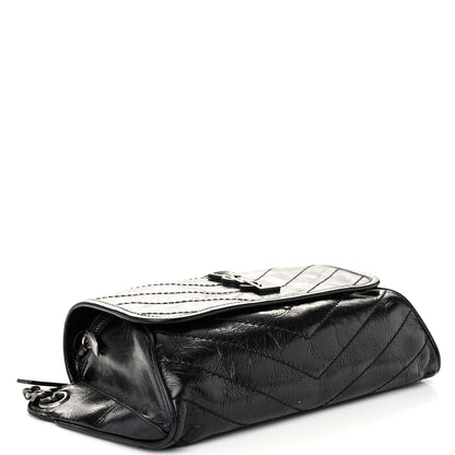 Saint Laurent Crinkled Calfskin Matelasse Monogram Niki Body Bag Black 4 of 11