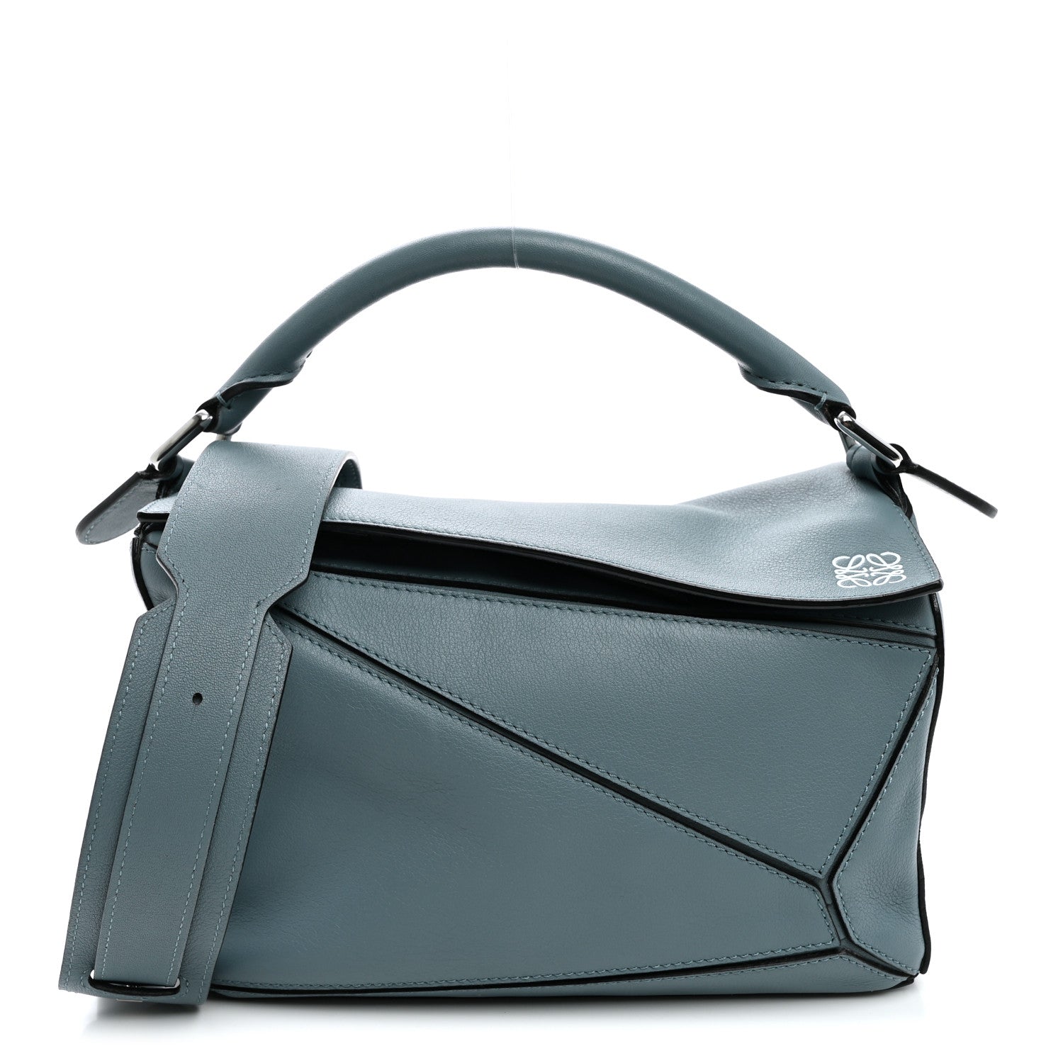 Loewe Calfskin Small Puzzle Bag Stone Blue 1 of 9