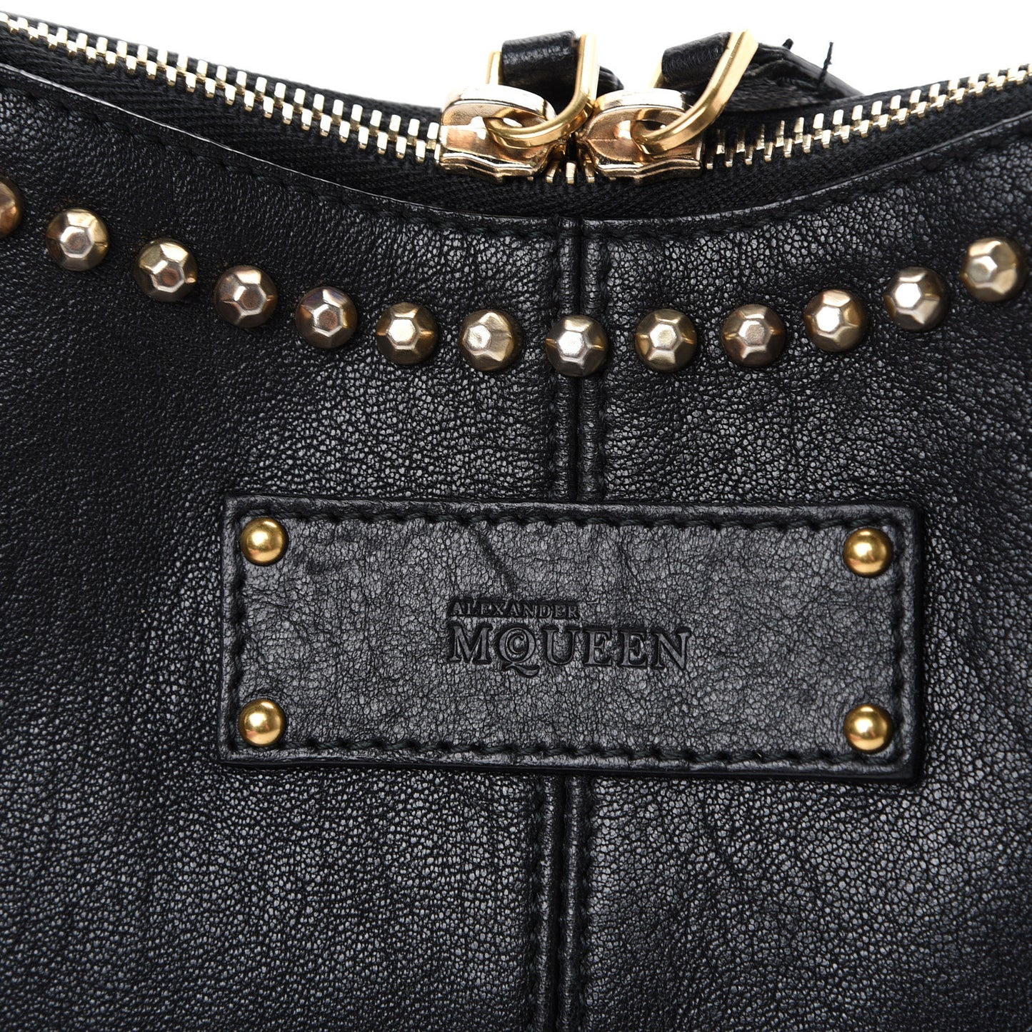 Calfskin Studded De Manta Clutch Black