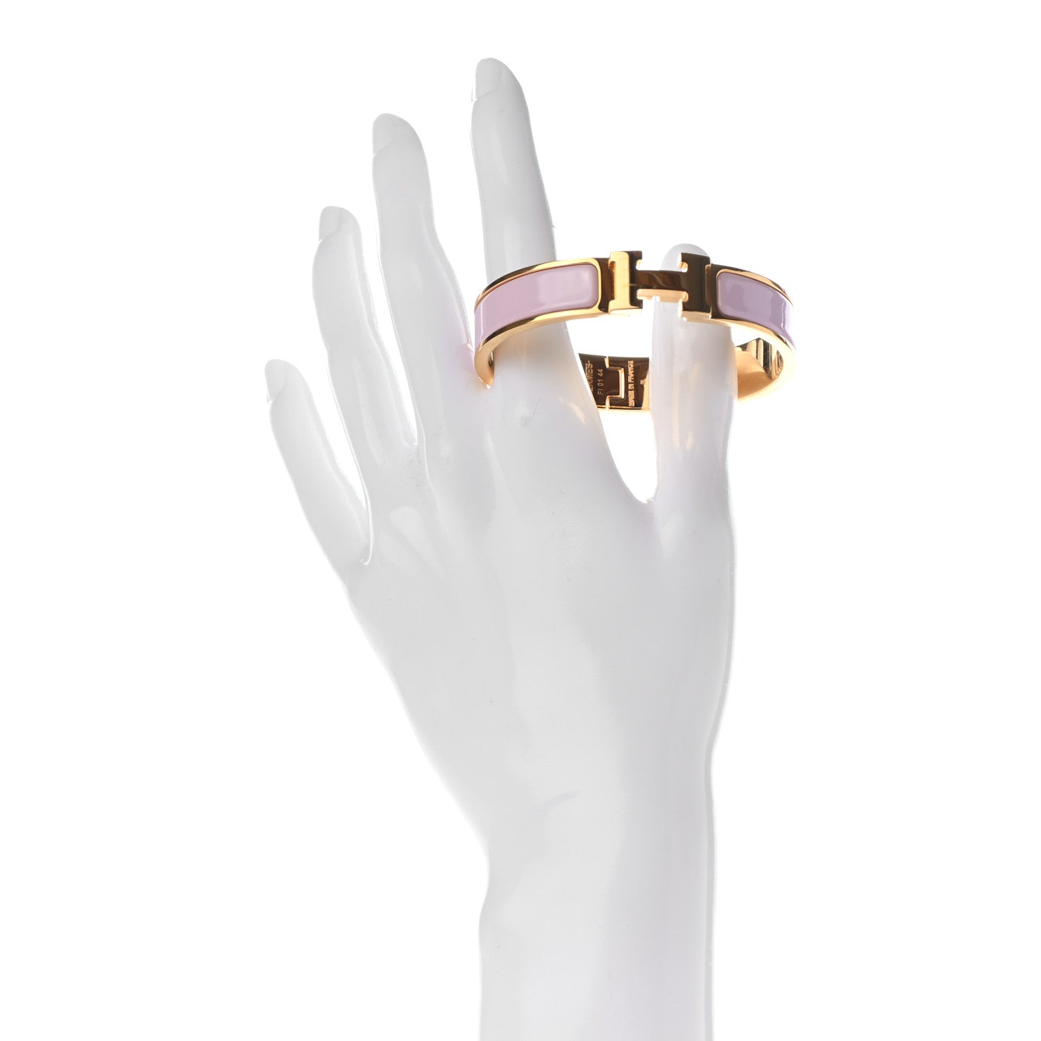Hermes Enamel Narrow Clic Clac H Bracelet PM Rose Dragee 2 of 4