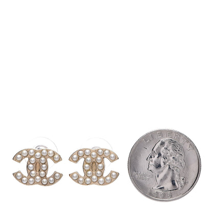 Chanel Pearl CC Earrings Gold 2 of 4