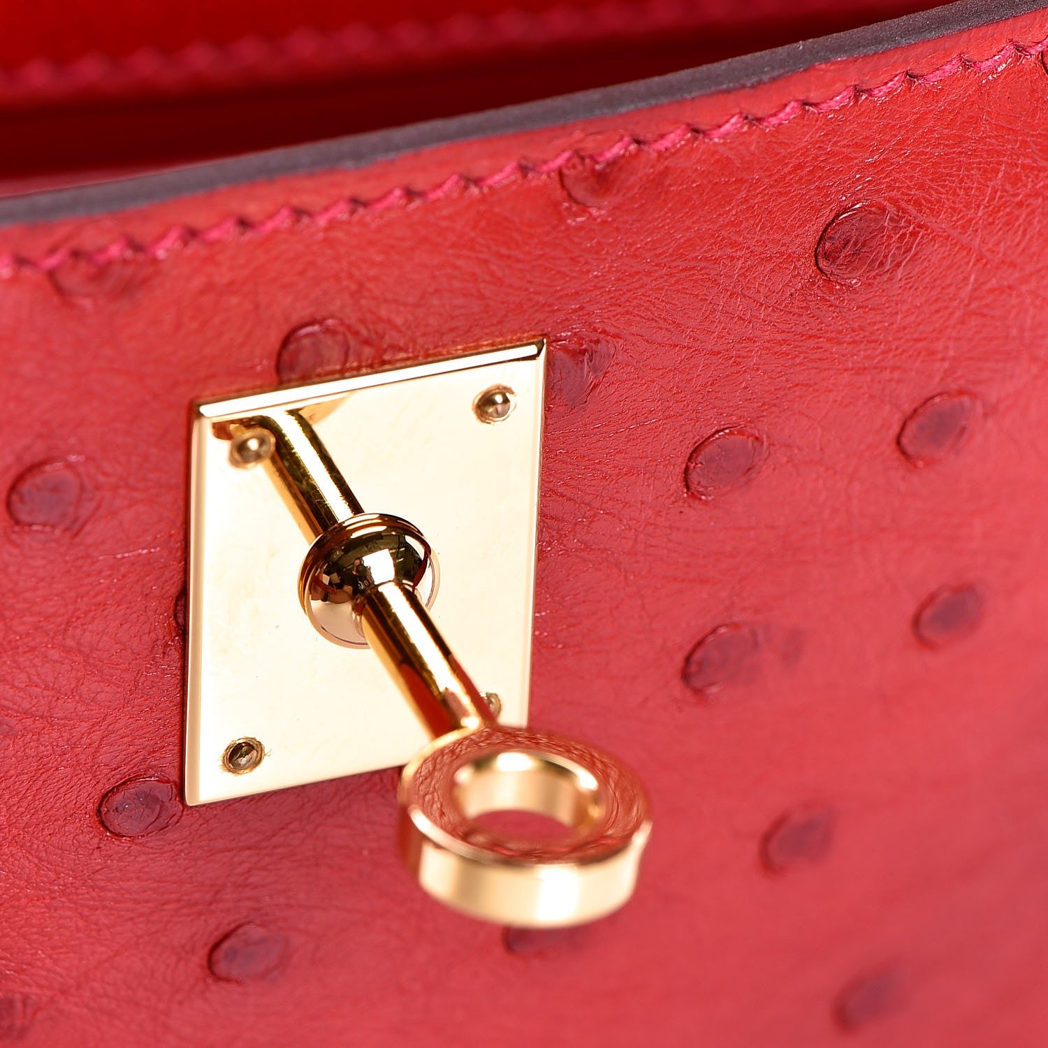 Hermes Ostrich Kelly Pochette Rouge Vif 31 of 35