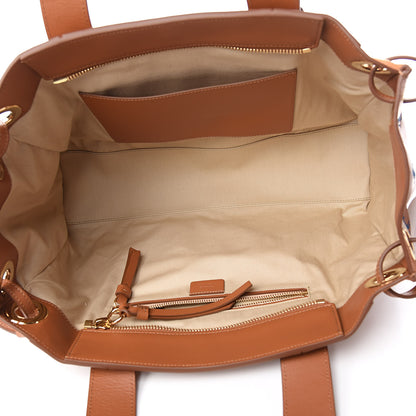 Chloe Smooth Calfskin Little Horses Embroidered Tao Zipped Tote Caramel 5 of 10
