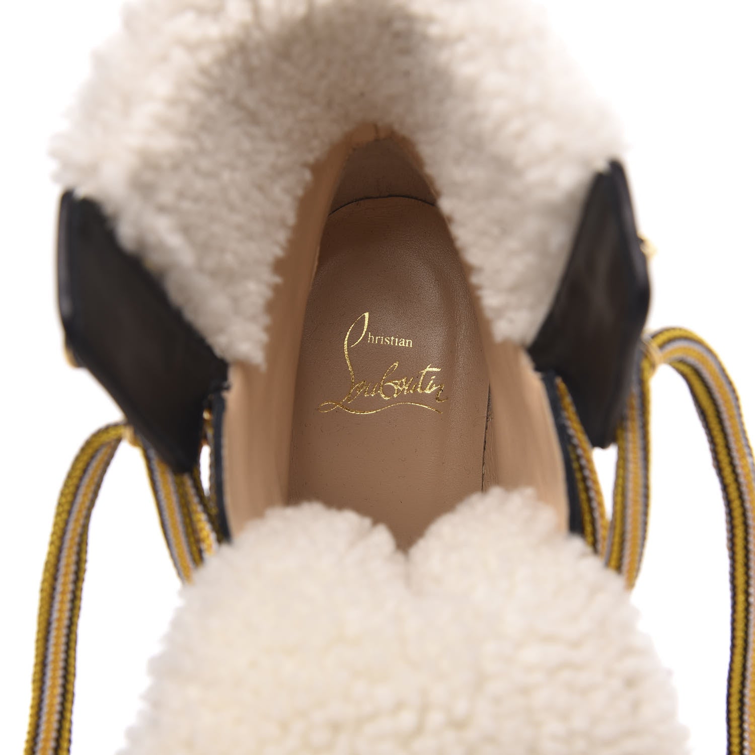 Christian Louboutin Calfskin Shearling Yetita 70 Hiker Booties 38 Black 6 of 7