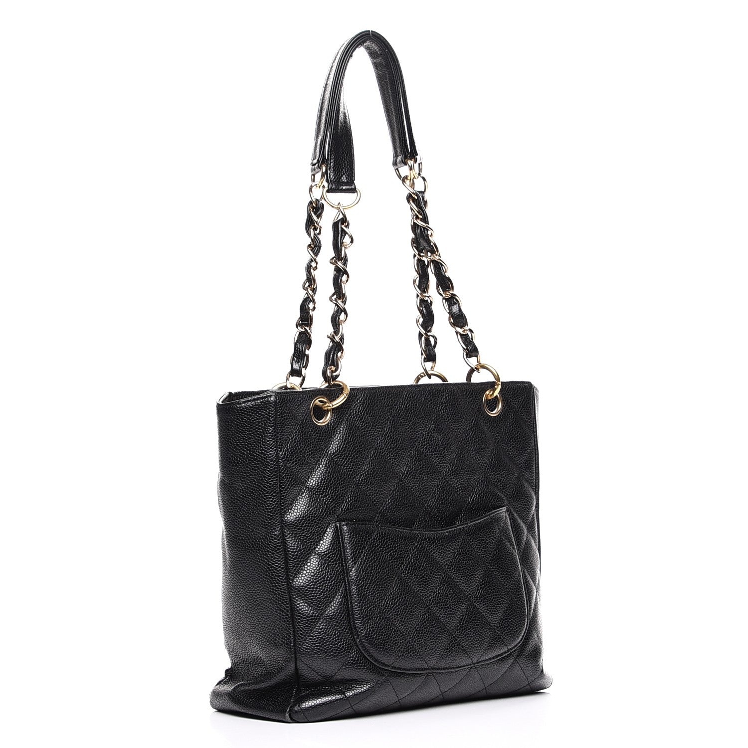 Chanel Caviar Quilted Petit Shopping Tote PST Black 3 of 8