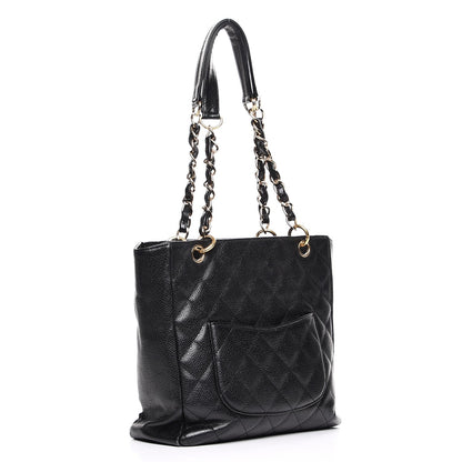 Chanel Caviar Quilted Petit Shopping Tote PST Black 3 of 8